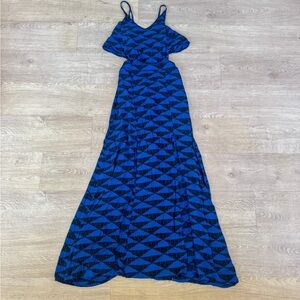Manaola Hawaiʻi Blue and Black Geometric Dress